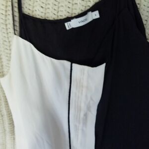 Vince Monochrome Sleeveless Blouse Silk